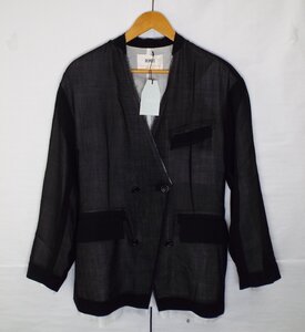 D609〇PONTI/ポンティ high-twisted gauze jacket 24ss ノーカラー ジャケット タグ付 サイズF