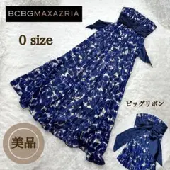 【美品】BCBG MAXAZRIA ロングドレス リボン 光沢 華やか