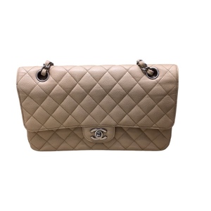 シャネル CHANEL マトレッセ25 ベージュ キャビアスキン ハンドバッグ レディース 中古