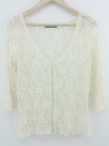 ◇ MOUSSY マウジー レース 長袖 カーディガン サイズF アイボリー レディース E