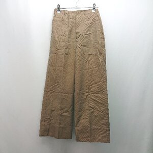 ◇ UNITED ARROWS カジュアル 光沢感 シンプル ワイド 合わせやすい パンツ サイズ36 ブラウン レディース E