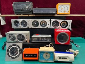 レトロ　Sony、 National、SEIKO、など　パタパタ時計　 オーディオタイマー　置時計　他　計13台　まとめ　ジャンク　(140s)