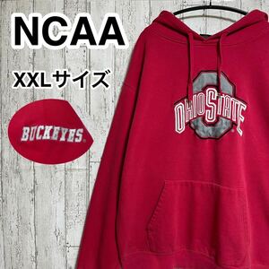 ☆送料無料☆ NCAA カレッジパーカー オハイオ立大学 バックアイズ XXL レッド ビッグシルエット 全刺繍　22-24