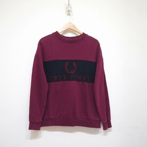 FRED PERRY (S) ロゴ　切替スウェット　バイカラー　月桂樹　フレッドペリ－　fz1736　日本製　I5-92