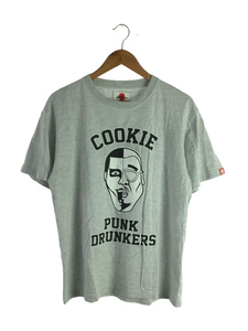 PUNK DRUNKERS◆Tシャツ/L/コットン/GRY/PUNK DRUNKERS/くっきー