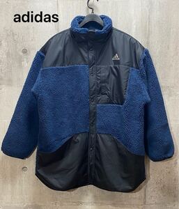 未使用　正規品　adidas アディダス　XOサイズ　メンズ　ボアジャケット　メンズ　フリース　アウター　ネイビー