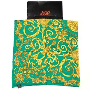 【ヴェルサーチェ】本物 GIANNI VERSACE 大判スカーフ メデューサ 85cm×87cm シルク100% ストール ショール マフラー レディース 伊製 箱