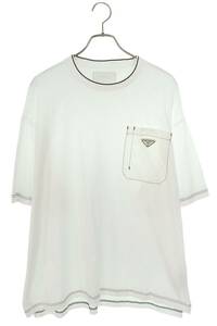 プラダ PRADA 22SS UJN790 サイズ:L トライアングルプレートナイロンポケットオーバーサイズTシャツ 中古 SS13