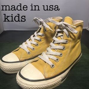 【 US製】CONVERSE オールスター HI 21cm サイズ1 キッズ　ハイカットスニーカー コンバース マスタード　イエロー　黄色　スニーカー