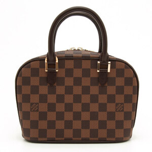 中古美品 ルイヴィトン ハンドバッグ ダミエ サリア・ミニ N51286 エベヌ LOUIS VUITTON LV スペイン製 ブラウン レディース ミニバッグ