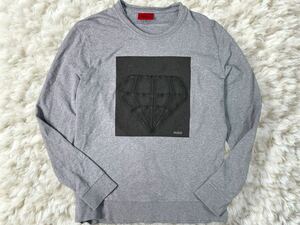 HUGO BOSS ヒューゴボス スウェット ロンT Tシャツ 長袖 プルオーバー メンズ アイスグレー ダイヤモンド 大谷翔平