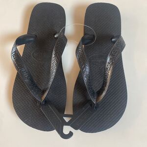 セール 即決1円 新品 21cm ★ havaianas ハワイアナス ビーチサンダル フラッシュスイート 33/34 ビーサン ゴムぞう ブラック　 20