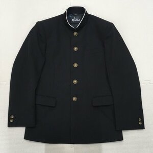 A328/A(中古)校名不明 男子制服1点 /B～Cランク/小さめ/160A/学ラン/KANKO/黒/ラウンドカラー/学生服/冬服/中学/高校/標準型学生服