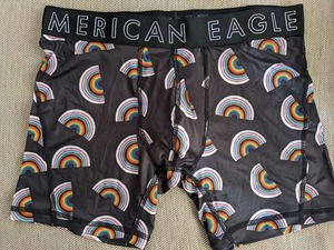 * 2点のみ * AE アメリカンイーグル ボクサーブリーフ トランクス AEO 6" Flex Boxer Brief M / Rainbow BK *