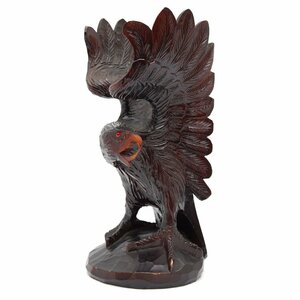 鷹の置物 木製 木彫り [H800156]