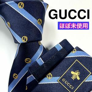 極美品 GUCCI グッチ ネクタイ インターロッキングGG 蜂