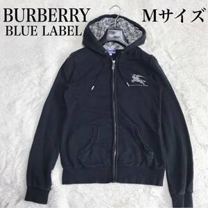 希少 バーバリーブルーレーベル デカ ホースロゴ パーカー 長袖 ブルゾン BURBERRY BLUE LABEL