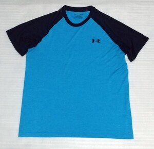 ☆UNDER ARMOUR アンダーアーマー SMサイズ位 半袖Tシャツ スポーツ ティー フアッションTEEラグラン軽量ストレッチ約130gライト水色ブルー