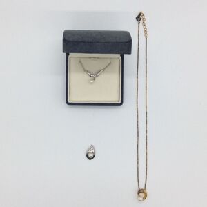 【中古アクセサリー】田崎真珠 TASAKI ネックレス トップ Silver メッキ 【3個セット】