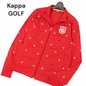 Kappa GOLF カッパ ゴルフ 通年 ロゴワッペン★ 総柄 ジャージ トラック ジャケット ブルゾン Sz.L　メンズ 赤　C4T01003_2#O