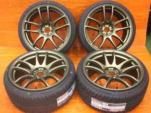 【M4】未使用品☆WORK エモーション EMOTION CR KIWAMI 極 AHG 18インチ 9.5J +38 PCD100 5H KENDA KAISER KR20 225/35R18 カローラなど☆