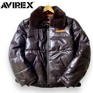 【2XL】新品 アビレックス シープレザー B-3 ジャケット AVIREX LEATHER DOWN BOMMER ミリタリー フライトジャケット 783-3250066 ◆R1270