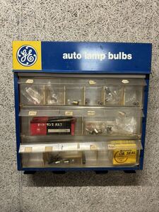 ★ General Electric auto lamp bulbs オートランプ バルブズ メタルディスプレイキャビネット ラック販促ゼネラルエレクトリック USED