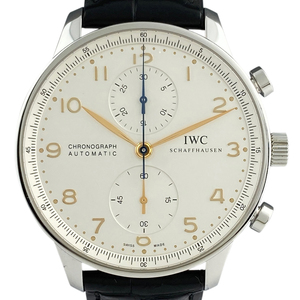 インターナショナルウォッチカンパニー IWC ポルトギーゼ クロノグラフ IW371445 腕時計 SS レザー 自動巻き シルバー メンズ 【中古】