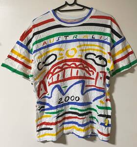 ken done アートTシャツ　ケンドーン　オーストラリア製 マルチカラー/ボーダー