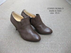 即決☆イタリア製☆CORSO ROMA 9☆ヒールパンプス☆レザー☆35.5☆ブーティー☆コルソローマ☆美品☆