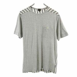 ポールスミス ストライプ柄切替 半袖 Tシャツ M グレー系 Paul Smith メンズ