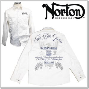 ノートン Norton 撥水 STRETCH FAKE SUEDE シャツ 243N1503-02(WHITE)-M フェイクスエードシャツ