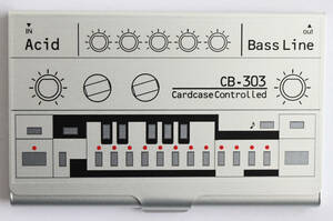 即決【synthesizakkar/シンセサイザッカー】Acid CardCase Bass line CB-303 Ver2.0 /ベースシンセサイザー カードケース/シルバー/syn-025