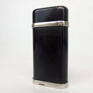 Cartier カルティエ ライター オーバル ブラックラッカー ガスライター 喫煙グッズ シルバー 5-31