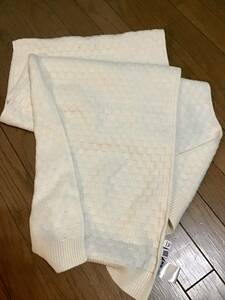 良品【UNIQLO/ユニクロ】ウールマフラー★アイボリー★レディース★USED