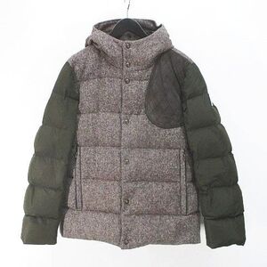 モンクレール MONCLER GAMME BLEU ダウンジャケット 1 茶系 ブラウン ジップアップ スナップボタン フード ポケット メンズ