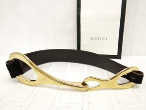 ◆美品◆GUCCI グッチ◆ホースビット◆ハラコ カーフ レザー 本革◆ベルト◆ダークブラウン G金具◆イタリア製◆ヴィンテージ◆A8908