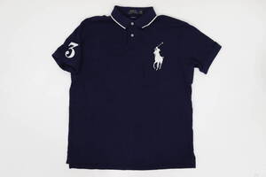 新品 k351 Lサイズ ビンテージ加工 鹿の子 ポロシャツ 紺 NAVY polo ralph lauren ポロ ラルフ ローレン 