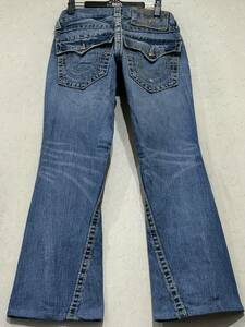 TRUE RELIGION トゥルーレリジョン JOEY BIGT スワロフスキーボタン デニムパンツ インディゴ 米国製 28 　　　　　 BJBD.F