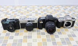 ◆現状販売 破損あり｜4台まとめ カメラ｜ EOS1000QD KONICA　NIKON　YASHICA｜光学機器 パーツ 部品取り ジャンク JUNK■O4875