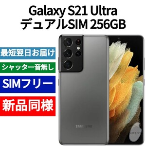 未開封品 Galaxy S21 Ultra デュアルSIM 限定色ファントムチタニウム SIMフリー シャッター音なし 香港版 日本語対応 IMEI 353958500788726