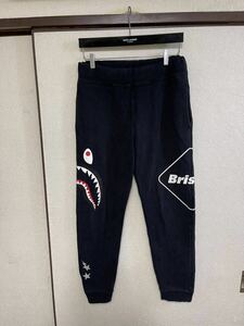 【即決早い者勝ち】 FCRB A BATHING APE f.c real bristol エフシーレアルブリストル BAPE SHARK SWEAT PANTS パンツ BLACK S ブラック