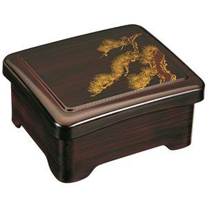 【新品】耐熱 天竜丼重/重箱 〔紫檀老松内朱 TA〕 168×144×80mm (145×121×45mm) 日本製 食洗機対応 〔和食 レストラン