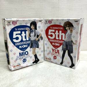 0618V6 未使用★けいおん！ 5thあにばーさりー♪ フィギュア 秋山澪 平沢唯 2点セット BANPRESTO 台座付き SQ Quality アニメ けいおん 