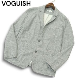 VOGUISH ヴォーギッシュ ルパート 通年 ストレッチ★ アンコン ニット テーラード ジャケット Sz.XL　メンズ グレー　A4T13856_C#O