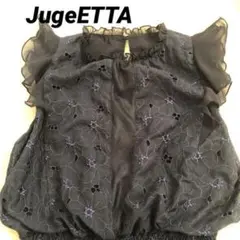 ジュジュエッタ JugeETTA ノースリーブ レースフリル　トップスネイビー