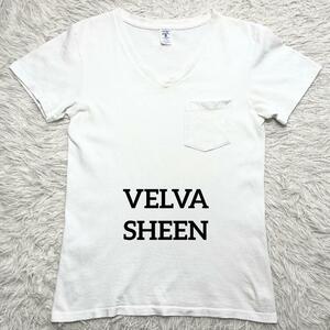 【USA製】VELVASHEEN ベルバシーン シングルステッチ Vネック Tシャツ S ホワイト