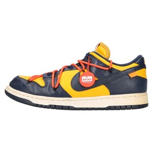 NIKE ナイキ ×OFF-WHITE DUNK LOW CT0856‐700 オフホワイト ダンク ローカットスニーカー ミシガン ネイビー/イエロー US9/27cm