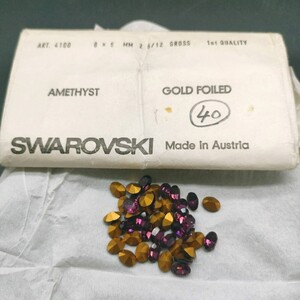 ☆ほぼ未使用 SWAROVSKI スワロフスキー ヴィンテージ ルース 4100 8×5mm 2 6/12gross Amethyst アメジスト 裸石 グルーデコ R-474