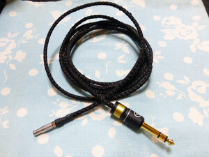 AKG K812 K872 用ケーブル 8N-ofc 芯線抜き出し 四芯構造 6.3mm 標準プラグ ステレオ 205cm ViaBlue メッシュスリーブ